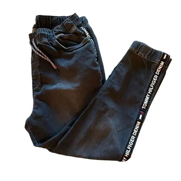 Tommy Hilfiger Black Pull On Drawstring Closure Cotton High Rise Denim Skinny Lo - Picture 6 of 12